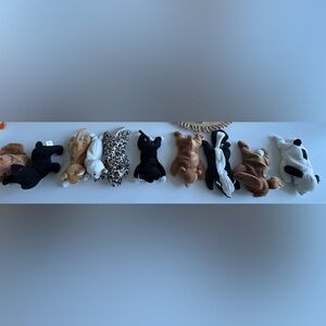 Ty no hang tags- PVC PELLETS- Plush Animal Toys Set